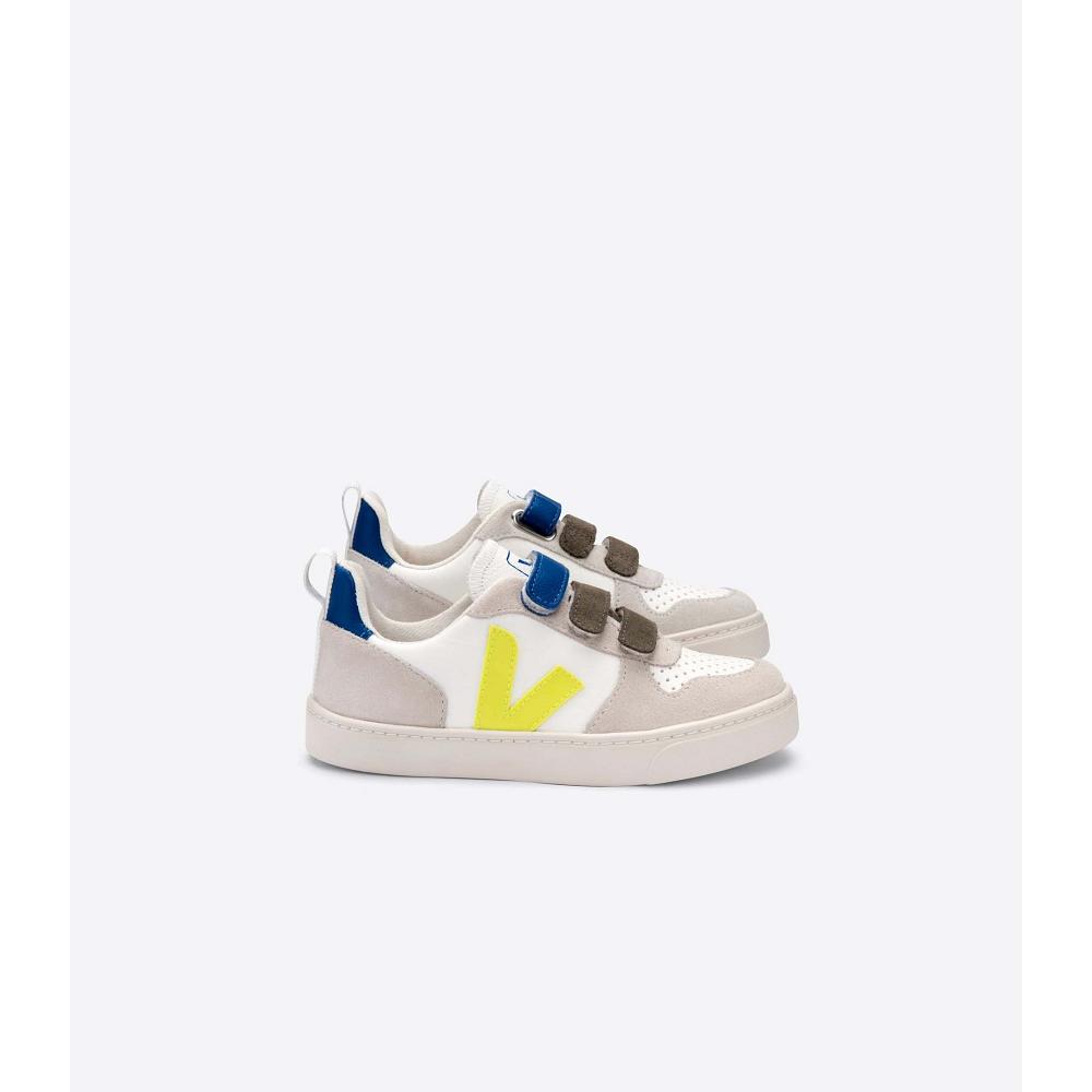 Kids\' Veja V-10 X BONTON Sneakers White/Blue | ZA 843WNB